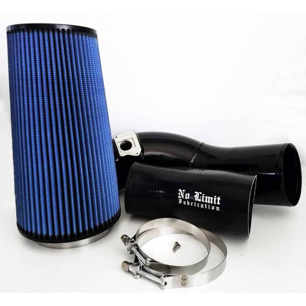 No Limit Fabrication - No Limit Fabrication 6.0 Cold Air Intake 03-07 Ford Super Duty Power Stroke Black Oiled Filter - 60CAIBO