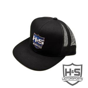 H & S Snapback Flat Brim Hat - Black