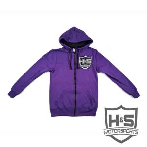 H&S Motorsports - H & S Women's Zip-Up Hoodie - Purple - Size S - Image 1