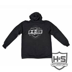 H&S Motorsports - H & S Men's "Retro" Zip-Up Hoodie - Black - Size M - Image 2
