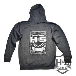 H&S Motorsports - H & S Men's Zip-Up Hoodie - Grey - Size L - Image 2