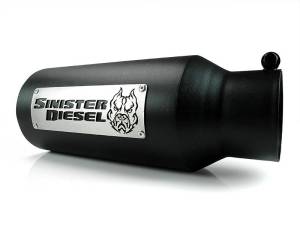 Sinister Diesel Dual Wall Exhaust Tip 4" to 5" Black SD-4-5-BLK-15