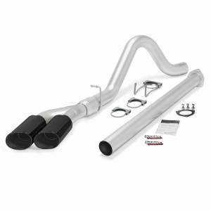 Exhaust - Exhaust Systems - Banks Power - Banks Power Monster Exhaust System Single Exit DualBlack Ob Round Tips 15 Ford Super Duty 6.7L Diesel 49793-B