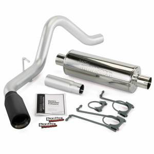 Exhaust - Exhaust Systems - Banks Power - Banks Power Monster Exhaust System Single Exit Black Round Tip 08-10 Ford 6.8 S/D Super Duty Truck ECSB/CCSB or and 11-16 Ford 6.2 CCLB 48725-B