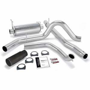 Banks Power Monster Exhaust System Single Exit Black Round Tip 99 Ford 7.3L Truck W/Catalytic Converter 48655-B