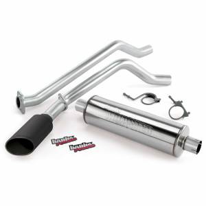 Banks Power Monster Exhaust System Single Exit Black Ob Round Tip 12 Chevy 6.0L 2500HD CCSB 48353-B