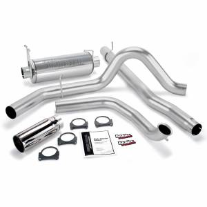 Banks Power Monster Exhaust System Single Exit Chrome Round Tip 00-03 Ford 7.3L Excursion 48653