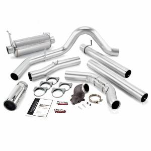 Banks Power Monster Exhaust System W/Power Elbow Single Exit Chrome Round Tip 00-03 Ford 7.3L Excursion 48654