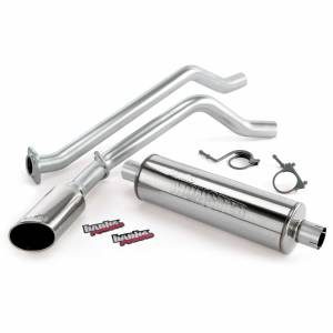 Banks Power Monster Exhaust System Single Exit Chrome Ob Round Tip 12 Chevy 6.0L 2500HD CCSB 48353