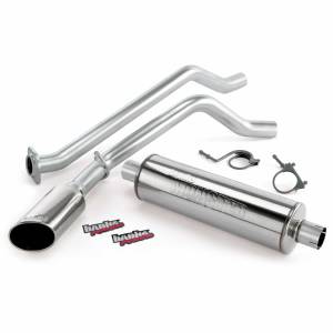 Banks Power Monster Exhaust System Single Exit Chrome Ob Round Tip 09 Chevy 4.8L CCSB FFV Flex-Fuel Vehicle 48343