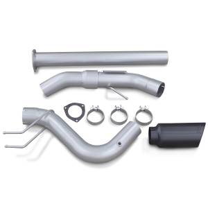 Exhaust - Exhaust Systems - Banks Power - Banks Power Monster Exhaust System Single Exit Black Ob Round Tip 2017-2019 Ford Super Duty 6.7L Diesel 49794-B