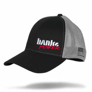 Banks Power Power Hat Twill/Mesh Black/Gray/WhiteRed Curved Bill Flexible Fit 96129