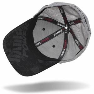 Banks Power - Banks Power Power Hat Twill/Mesh Black/Gray/WhiteRed Curved Bill Flexible Fit 96129 - Image 3