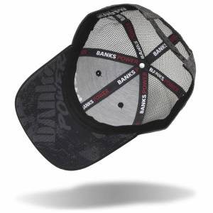 Banks Power - Banks Power Power Hat Twill/Mesh Black/Gray/WhiteRed Curved Bill Snap Backstrap 96128 - Image 3
