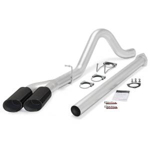 Banks Power Monster Exhaust System Single Exit DualBlack Ob Round Tips 15 Ford Super Duty 6.7L Diesel 49793-B