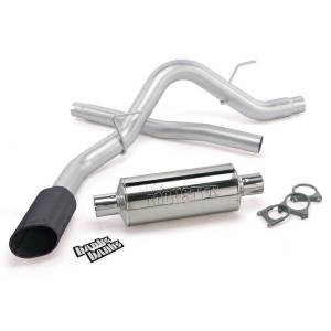 Banks Power Monster Exhaust System Single Exit Black Ob Round Tip 11-14 Ford F-150 3.5L EcoBoost 5.0 6.2L all Cab/Bed 48761-B