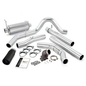 Banks Power Monster Exhaust System W/Power Elbow Single Exit Black Round Tip 01-03 Ford 7.3L-275hp Manual Transmission W/Catalytic Converter 48660-B