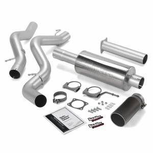 Banks Power Monster Exhaust System Single Exit Black Round Tip 02-05 Chevy 6.6L EC/CCLB 48634-B