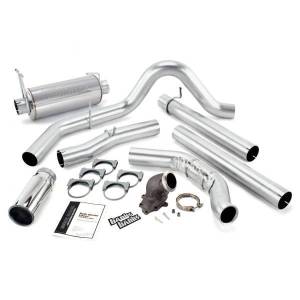 Banks Power Monster Exhaust System W/Power Elbow Single Exit Chrome Round Tip 01-03 Ford 7.3L-275hp Manual Transmission W/Catalytic Converter 48660