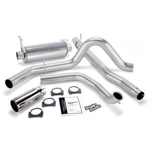 Banks Power Monster Exhaust System Single Exit Chrome Round Tip 99-03 Ford 7.3L without Catalytic Converter 48656
