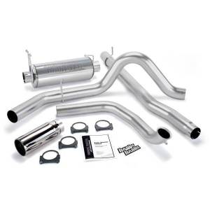 Banks Power Monster Exhaust System Single Exit Chrome Round Tip 00-03 Ford 7.3L Excursion 48653