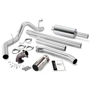 Banks Power Monster Exhaust System W/Power Elbow Single Exit Chrome Round Tip 98-02 Dodge 5.9L Extended Bed 48638