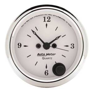 AutoMeter GAUGE CLOCK 2 1/16in. 12HR ANALOG OLD TYME WHITE - 1686