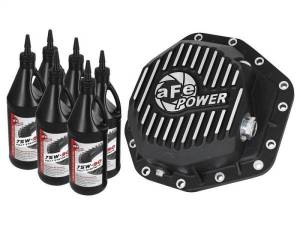 aFe Power Pro Series Rear Differential Cover Black w/Machined Fins 17-19 Ford Diesel Trucks V8-6.7L - 46-70352-WL