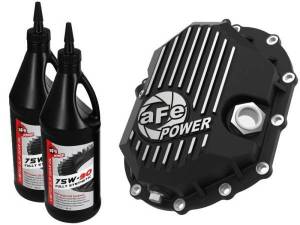 aFe - AFE Power 11-18 GM 2500-3500 AAM 9.25 Axle Front Diff Cover Black Machined w/ 2 Qts 75w90 Oil - 46-71051B - Image 1