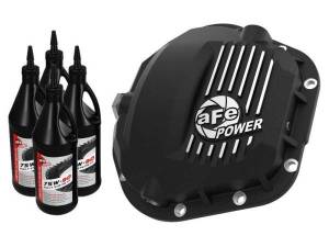 aFe - aFe Pro Series Front Diff Cover Black w/ Machined Fins 17-21 Ford Trucks (Dana 60) w/ Gear Oil - 46-71101B - Image 1