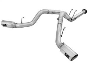 aFe - aFe Atlas Exhaust 4in DPF-Back Exhaust Aluminized Steel Polished Tip 11-14 ford Diesel Truck V8-6.7L - 49-03065-P - Image 1