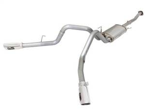 aFe - aFe MACHForce XP Exhaust 3in SS Dual Side Exit CB w/ Polish Tips 15 Ford F150 Ecoboost V6-2.7L/3.5L - 49-43070-P - Image 1