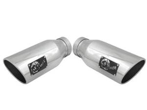 aFe - aFe Large Bore-HD 4in 409 Stainless Steel DPF-Back Exhaust w/Polished Tips 15-16 Ford Diesel Truck - 49-43122-P - Image 2