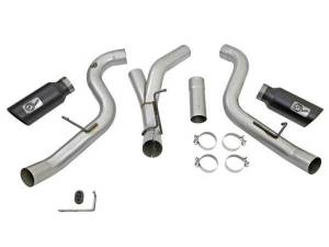 aFe - aFe LARGE Bore HD 4in Dual DPF-Back SS Exhaust w/Black Tip 16-17 GM Diesel Truck V8-6.6L (td) LML - 49-44080-B - Image 10