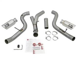 aFe - aFe LARGE Bore HD 4in Dual DPF-Back SS Exhaust w/Polished Tip 16-17 GM Diesel Truck V8-6.6L (td) LML - 49-44080-P - Image 3