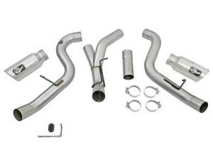 aFe - aFe LARGE Bore HD 4in Dual DPF-Back SS Exhaust w/Polished Tip 16-17 GM Diesel Truck V8-6.6L (td) LML - 49-44080-P - Image 9