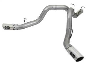 aFe - aFe Large Bore-HD 4in 409-SS DPF-Back Exhaust w/Dual Polished Tips 2017 GM Duramax V8-6.6L (td) L5P - 49-44086-P - Image 1