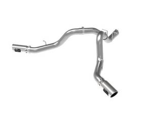 aFe Large Bore-HD 4in 409SS DPF-Back Exhaust System w/Polished Tips 20 GM Diesel Trucks V8-6.6L - 49-44126-P