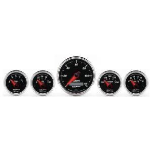 AutoMeter GAUGE KIT 5 PC. 3 3/8in./2 1/16in. ELEC. SPEEDOMETER DESIGNER BLACK II - 1201