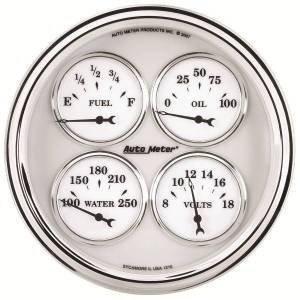 AutoMeter GAUGE QUAD 5in. 240OE-33OF ELEC OLD TYME WHITE II - 1210