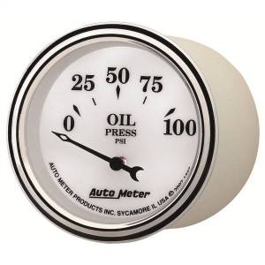 Autometer - AutoMeter GAUGE OIL PRESS 2 1/16in. 100PSI ELEC OLD TYME WHITE II - 1227 - Image 2