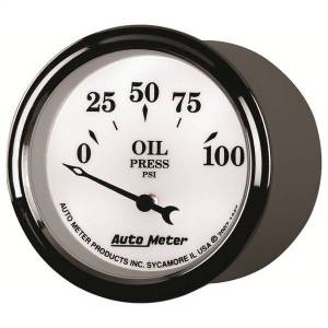 Autometer - AutoMeter GAUGE OIL PRESS 2 1/16in. 100PSI ELEC OLD TYME WHITE II - 1227 - Image 3