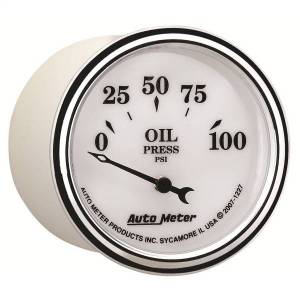 Autometer - AutoMeter GAUGE OIL PRESS 2 1/16in. 100PSI ELEC OLD TYME WHITE II - 1227 - Image 4