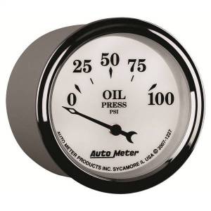 Autometer - AutoMeter GAUGE OIL PRESS 2 1/16in. 100PSI ELEC OLD TYME WHITE II - 1227 - Image 5