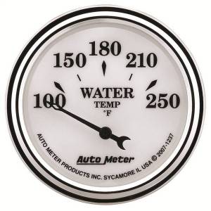 AutoMeter GAUGE WATER TEMP 2 1/16in. 250deg.F ELEC OLD TYME WHITE II - 1237