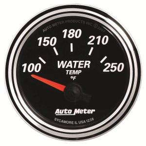 AutoMeter GAUGE WATER TEMP 2 1/16in. 250deg.F ELEC DESIGNER BLACK II - 1238