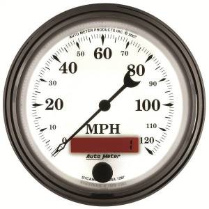 Autometer - AutoMeter GAUGE SPEEDOMETER 3 3/8in. 120MPH ELEC. PROG. W/LCD ODO OLD TYME WHT II - 1287 - Image 6