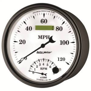 Autometer - AutoMeter GAUGE TACH/SPEEDO 5in. 120MPH/8K RPM ELEC. PROGRAM OLD TYME WHITE II - 1290 - Image 3