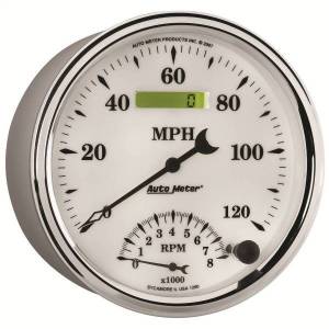 Autometer - AutoMeter GAUGE TACH/SPEEDO 5in. 120MPH/8K RPM ELEC. PROGRAM OLD TYME WHITE II - 1290 - Image 4