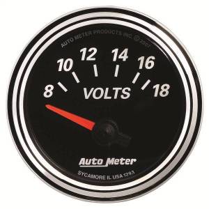 AutoMeter GAUGE VOLTMETER 2 1/16in. 18V ELEC DESIGNER BLACK II - 1293